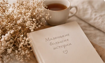 Уютная атмосфера, чай и блокнот